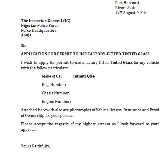 application letter format in nigeria