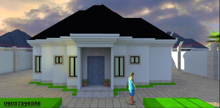 This Is An Architectural Design Of A 4bedroom Bungalow - Properties