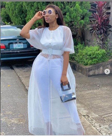 Ebube Nwagbo Stuns In All-White Pants And Maxi-Transparent Top ...