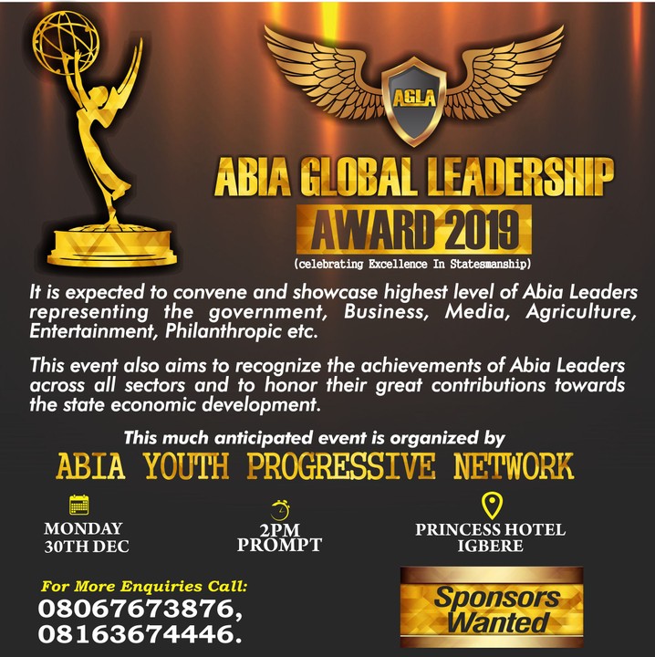 Abia Global Leadership Award 2019- Aypn - Events - Nigeria