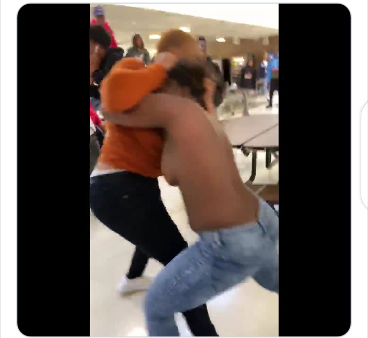 Two Beautiful Ladies Fight At Fuel Station In US Till Their Breasts Fall Out  - V - Romance - Nigeria