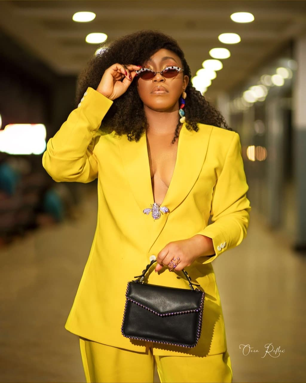 Charles's Blog: Rita Dominic Flashes Her Cleavage In A Yellow 2-piece ...