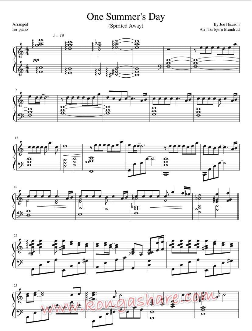 Spirited Away Sheet Music (joe Hisaishi Music Score) In PDF And MP3 -  Music/Radio - Nigeria