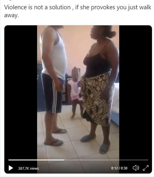 Video: Husband Beat Up His Wife, While Little Daughter Try To Separate Them  - Crime - Nigeria