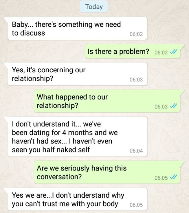 Lady Reveals Conversation Of How Her Boyfriend 'ended Things' With Her. -  Romance - Nigeria