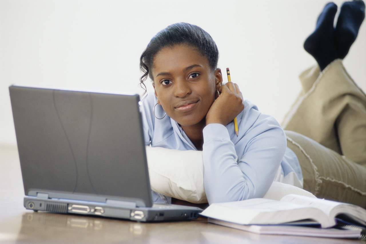 Computer students. Student with Computer. Computer with pupil. African writer. Student with Laptop.