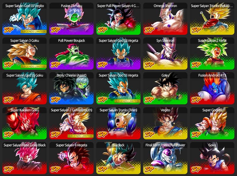 Dragon Ball Legends Character List Dragon Ball Legends Tier List Best 