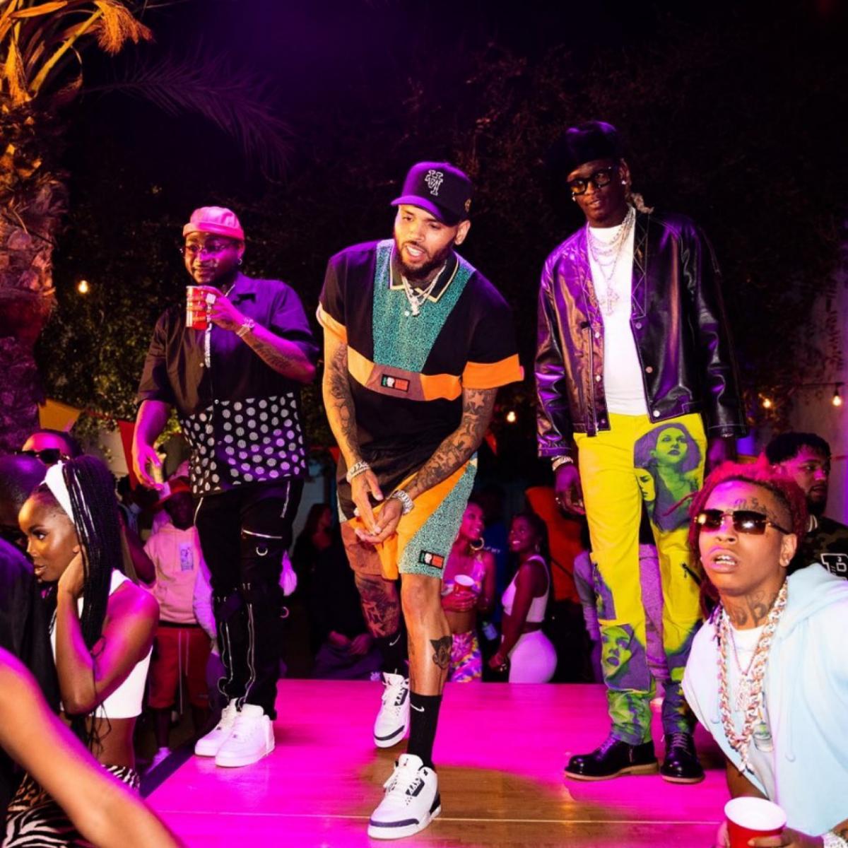Chris Brown Shares Photo Of Himself Partying With Davido - Celebrities ...