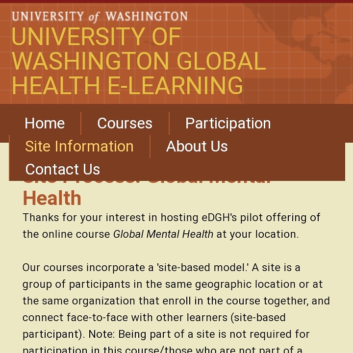 Course Certificates  University of Washington Global Health E
