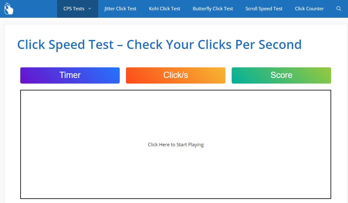 CPS TEST- Check Clicks Per Second
