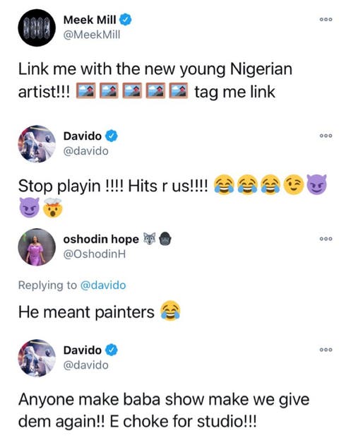 Meek Mill Stunned At Davido Father's House (fans Reacts) - Celebrities -  Nigeria