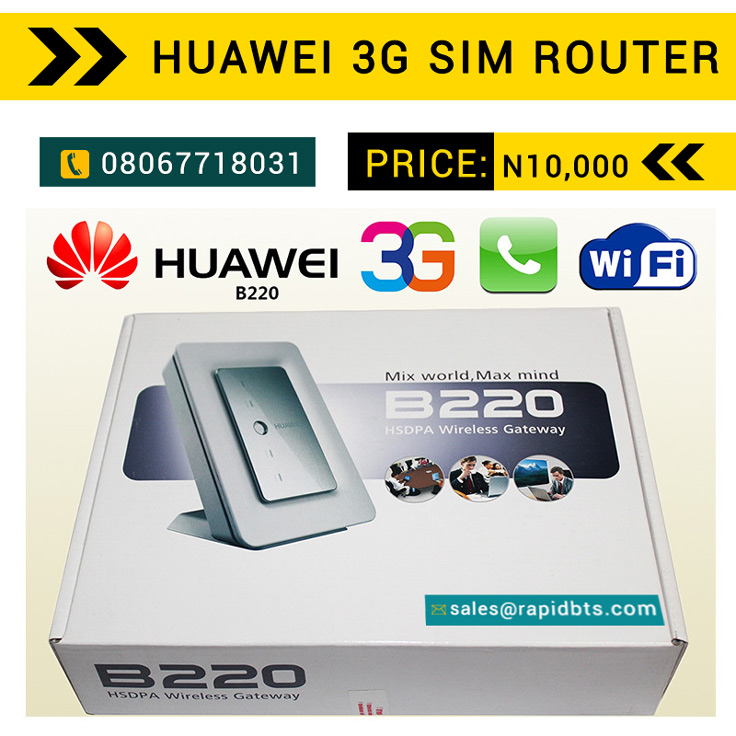 Huawei B220 SIM Rooter - N10,000 Brand New - Technology Market - Nigeria