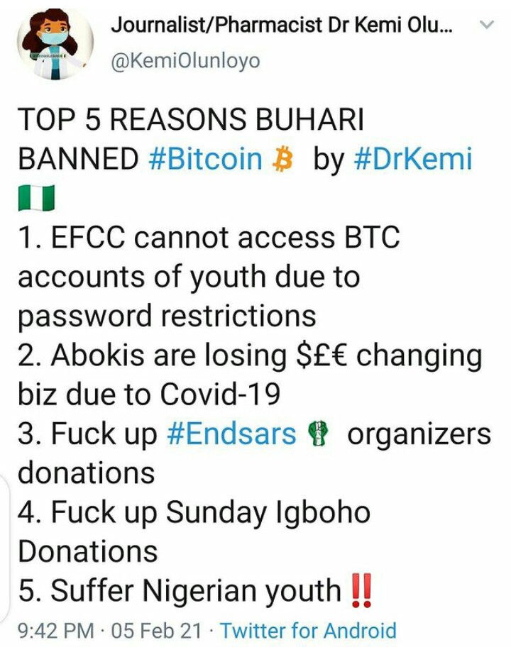 Top 5 Reasons Buhari Banned Bitcoin - Dr Kemi Olunloyo ...