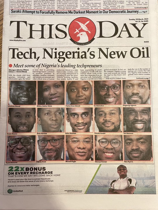 Thisday News Meet Some Or Nigerian Leading Techpreneurs Politics Nigeria