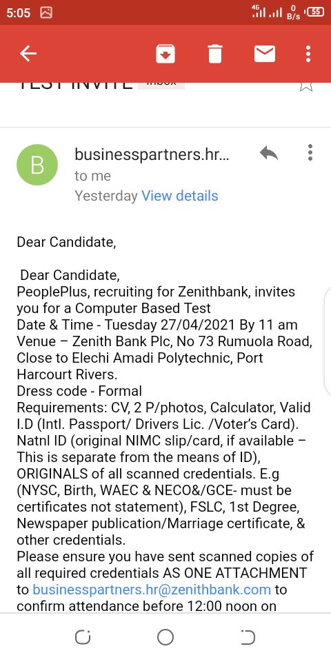 Zenith best sale bank recruitment