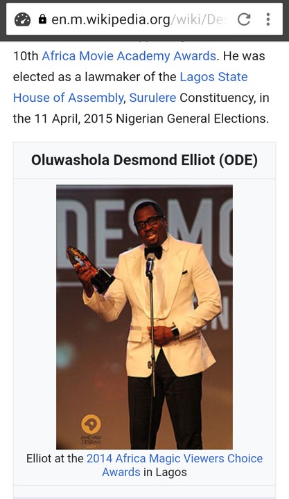 I Checked Desmond Eliots Profile On Wikipedia And I Saw This (photos) -  Politics - Nigeria