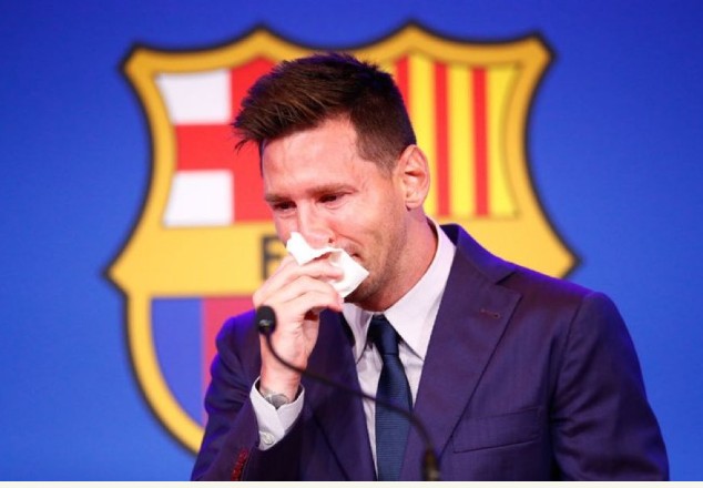 Lionel Messi Cries During His Last Conference With Barcelona Pictures Sports 3 Nigeria 5063