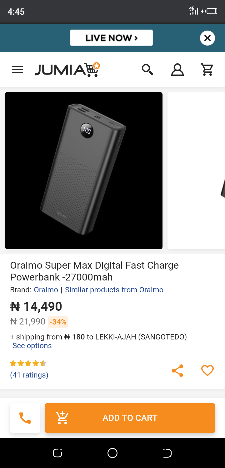 27,000mah Oraimo Powerbank For Dropshippers And Resellers