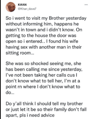 I Caught My Brothers Wife Having Sex With Another Man In Their Sitting Room - Family