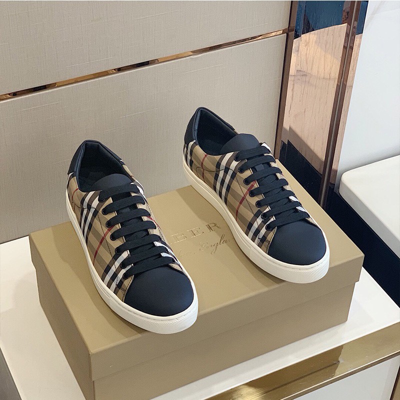 Shop - Burberry Bio-based Sole Vintage Check And Leather Men Sneakers Blue  - Fashion/Clothing Market - Nigeria