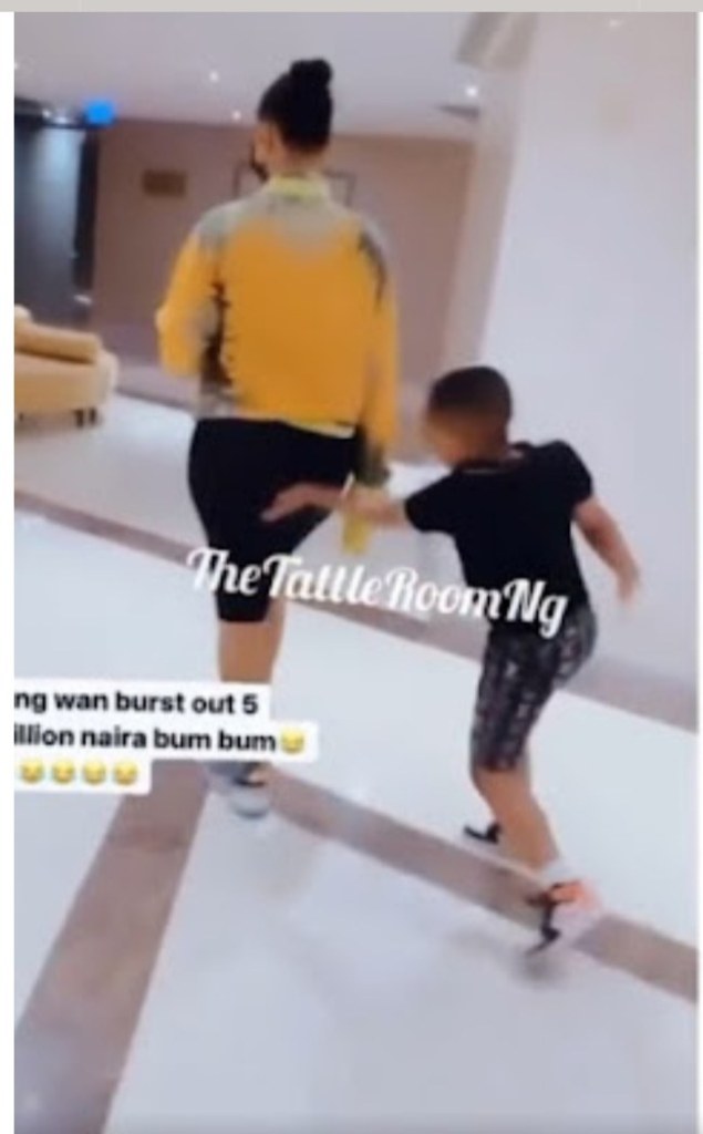 Tonto Dikeh's Son Slaps Her Bum: "You Won Burst My N5m Bum Bum" -  Celebrities - Nigeria