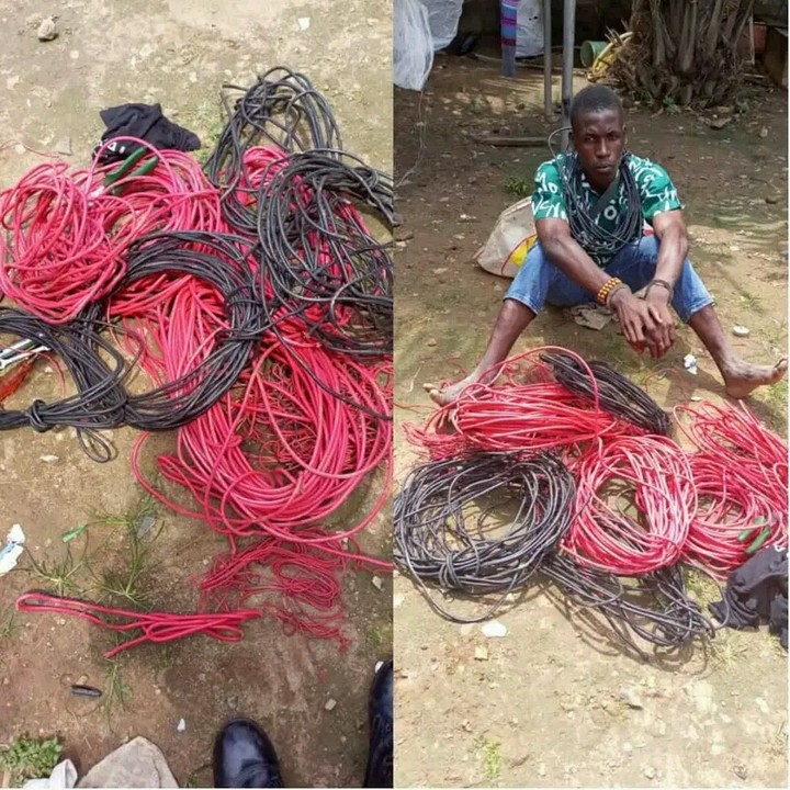 Man Caught Stealing Electrical Cable Wires From Deeper Life Bible Church Crime Nigeria
