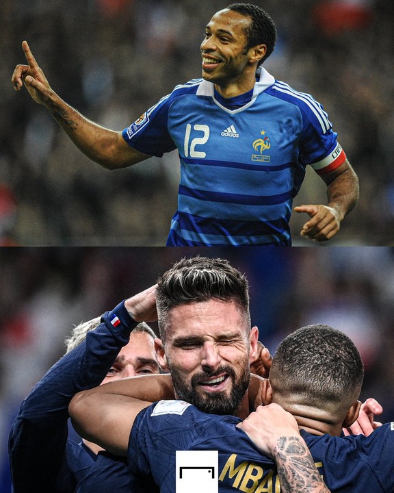 Olivier Giroud Equals Thierry Henrys Record As Frances All Time Goalscorer Sports Nigeria