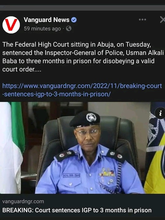 Court Sentences Igp Usman Alkali Baba To 3 Months In Prison For