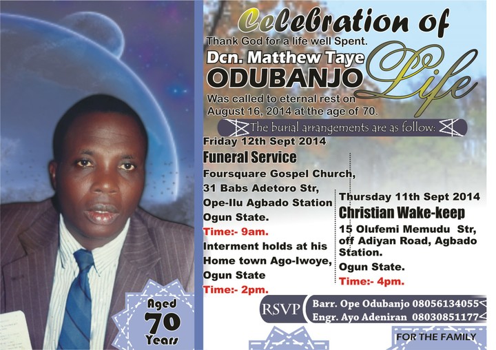 Matthew Taye Odubanjo - Events - Nigeria
