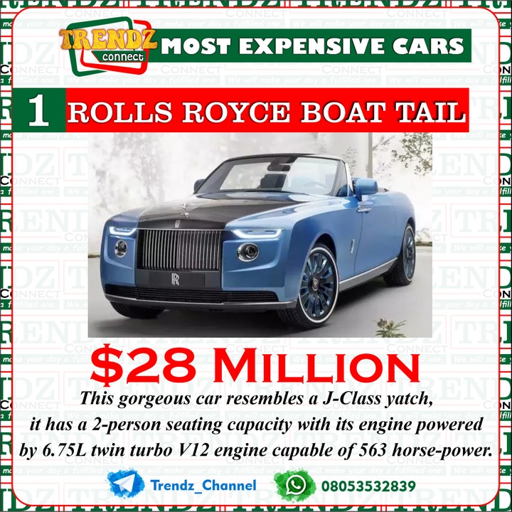 💰The Rolls Royce “Boat Tail” is the most expensive car in the