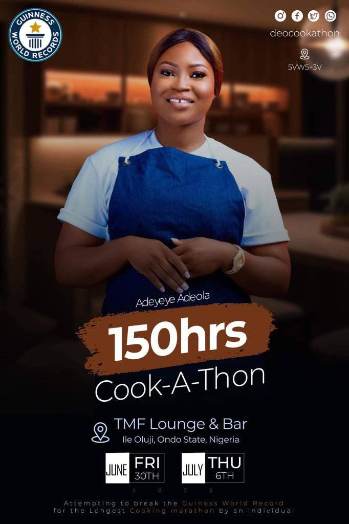 Chef Adeola Begins 150 Hour Cook A Thon For Guinness Record Photos Video Food Nigeria 