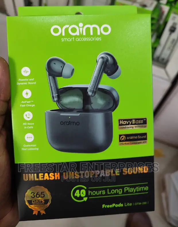 Oraimo FreePods Lite ENC 40-hour Playtime Havybass True Wireless