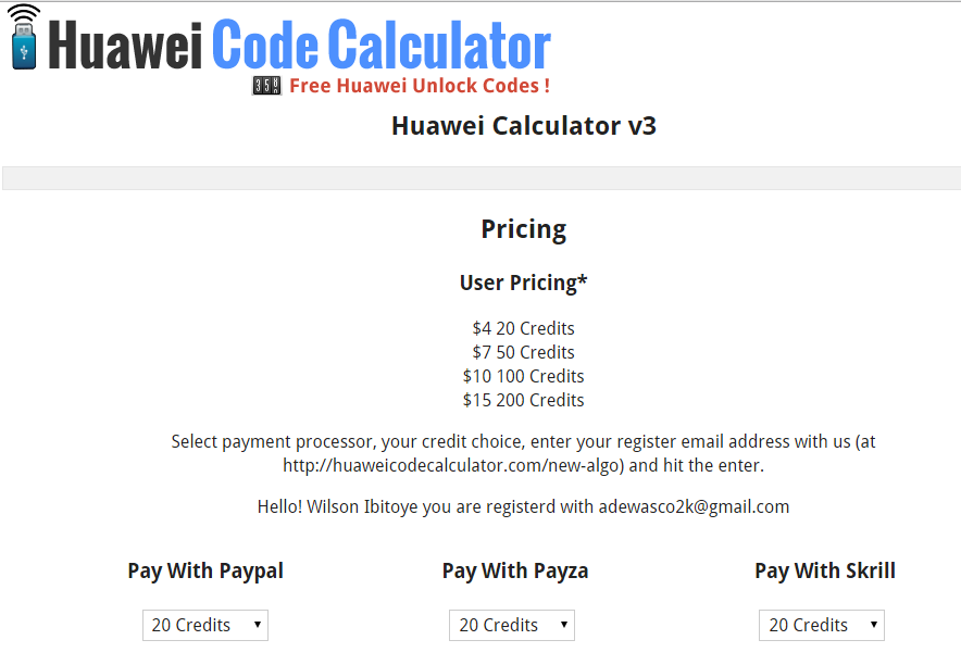 Huawei New Algo Code Calculator Free Download