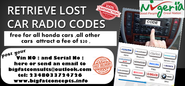Free Honda And Acura Radio Codes-2000-2010 Models=====no longer  feasible====bye - Autos (7) - Nigeria