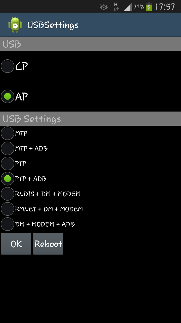 Usb setting usb setting