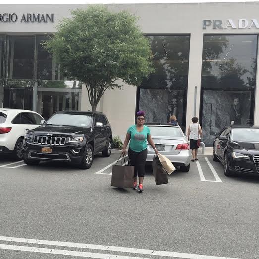 Laide Bakare Goes Shopping Spree In US, Buys G-Wagon Too (Photos)