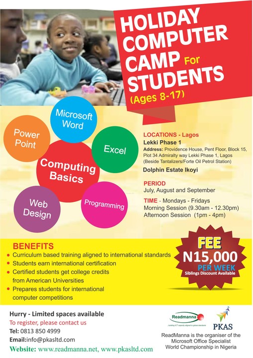 Holiday Computer Camp In Lekki Phase 1 For Students (ages 8-17 ...