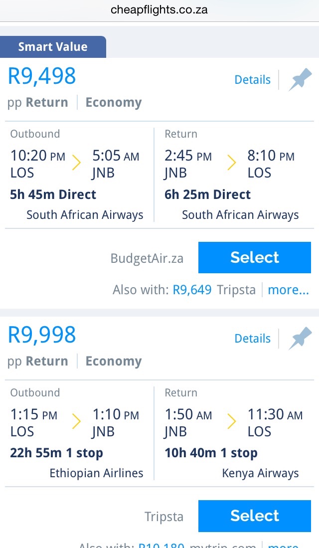Cheapest Flight To South Africa?? - Travel - Nigeria