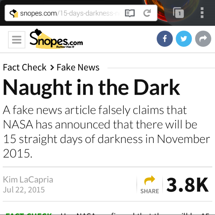 Nasa Confirmed 15 Days Of Darkness In November 2015 Science