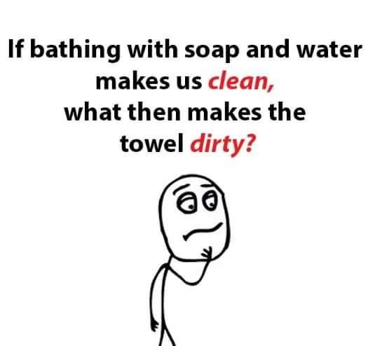 how does a towel get dirty after bathing