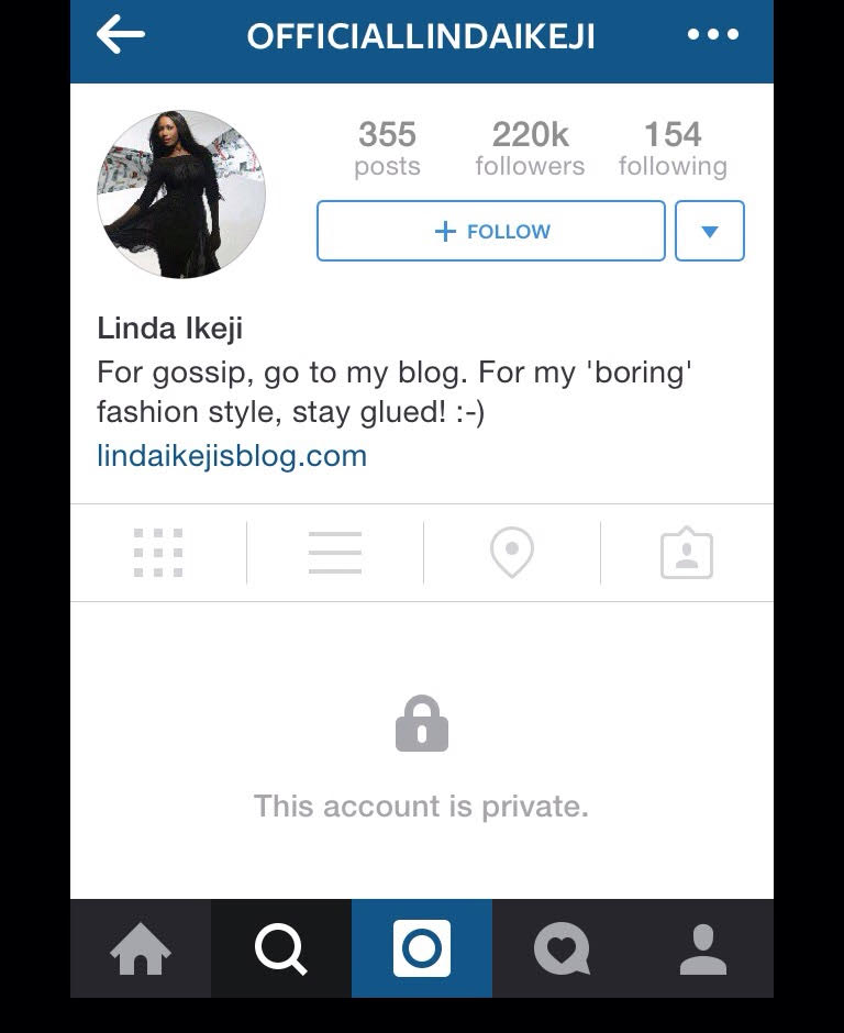 Linda Ikeji Forced to Private Her Instagram After She was