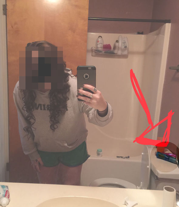 Bathroom Mirror Selfie Background image