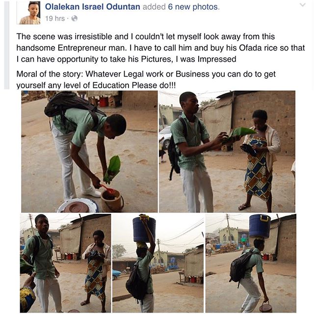 Young Boy Spotted Hawking 'Ofada Rice' In His School Uniform(photos ...