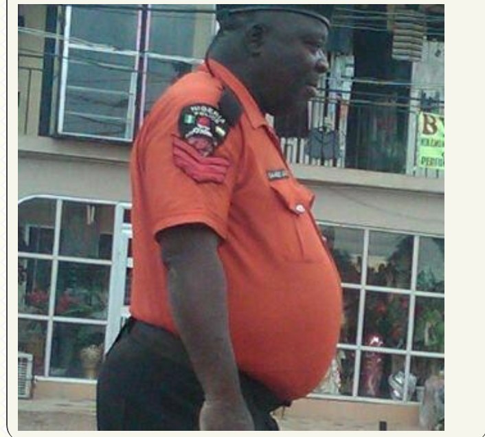 This Photo Of A Pot Bellied Nigerian Policeman Has Got People Talking Politics Nigeria