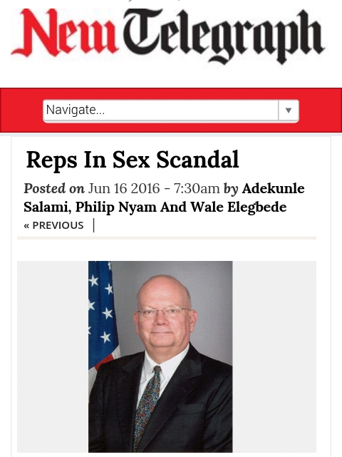 Nigerian Lawmakers In Sexual Misconduct Entwistle Us Ambassador To Nigeria Politics Nigeria 6626