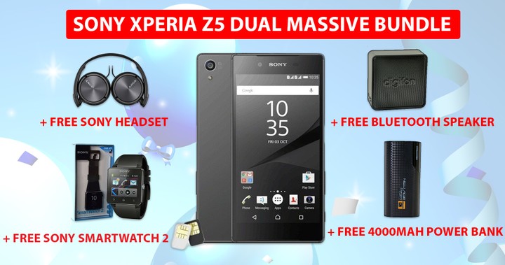 Sony Xperia Z5 Dual + Free Smartwatch 2 + Free Headset + Free Bluetooth  Speaker - Phones - Nigeria