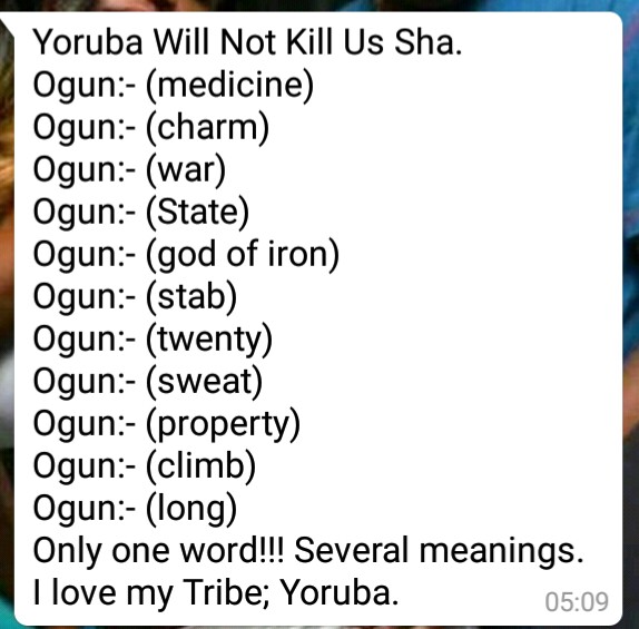 See One Yoruba Word That Has several Meanings Culture Nigeria