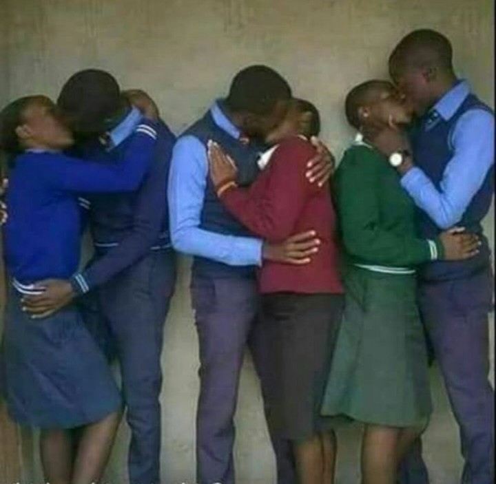 School Students - Photo Of Some Secondary School Students In A Kissing Bout ...