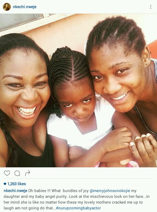 Mercy Johnson S Daughter Purity Visits Her On Set Takes Selfies With Co Actors Celebrities