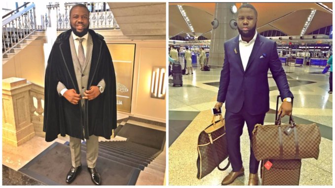Hushpuppi And His Louis Vuitton Bags Strike A Pose At The Airport